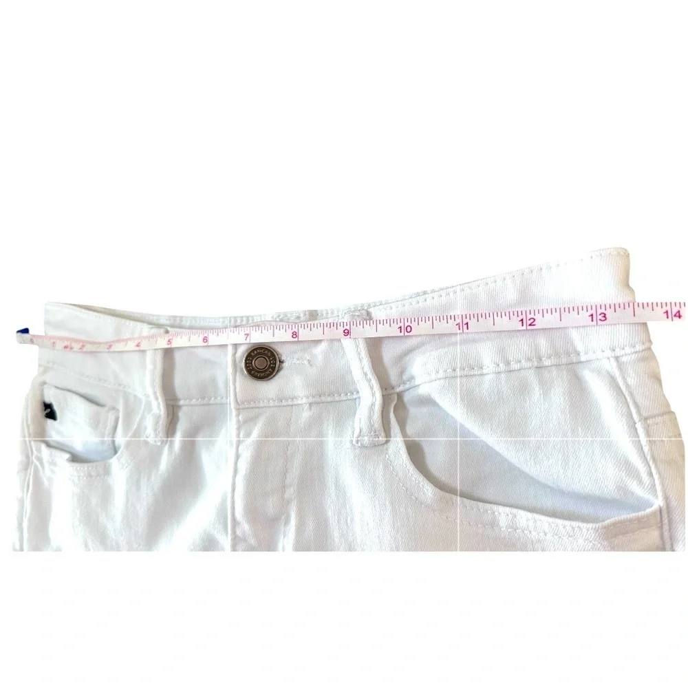 KanCan White Jeans Women’s Size 5/26 Mid Rise Skinny Zip Ankle Frayed Hem